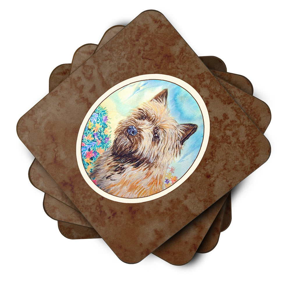 Cairn Terrier Foam Coasters Set of 4 Cup Coasters for Indoor Outdoor, Tabletop Protection, Anti Slip, Mouse pad Material