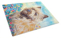 Cairn Terrier Cutting Board Tempered Glass Kitchen Cutting Surface, Heat Resistant Chopping, Non-Slip Feet, Food Prep & Serving