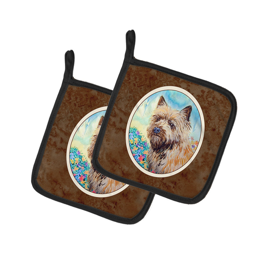 Cairn Terrier Pot Holder Set of 2 Heat Resistant Quilted Hot Pads 7.5 x 7.5 Inch, Insulated Kitchen Trivets for Cooking & Baking