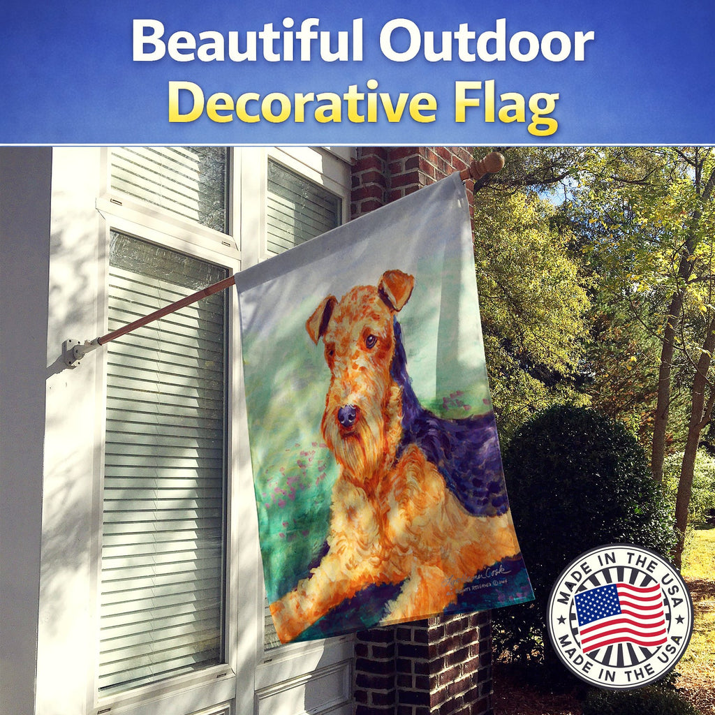 Airedale Terrier House Flag 28x40 Porch Sleeve Pole Decorative Outside Yard Banner Artwork Wall Hanging, Polyester