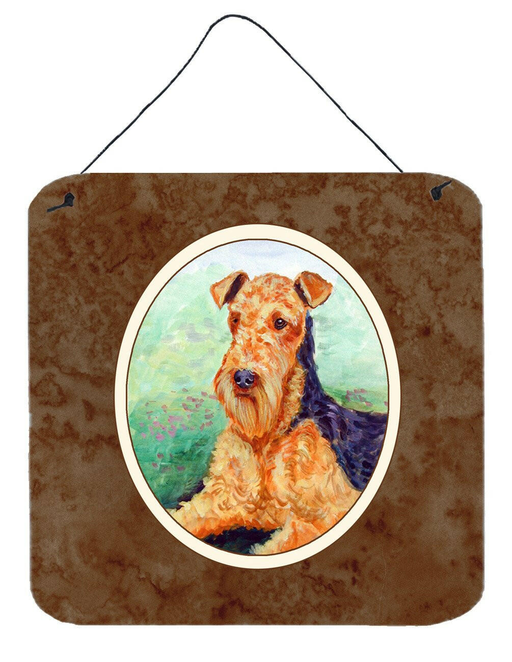 Airedale Terrier Wall or Door Hanging Prints Aluminum Metal Sign Kitchen Wall Bar Bathroom Plaque Home Decor, 6x6, Multicolor