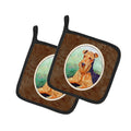 Airedale Terrier Pot Holder Set of 2 Heat Resistant Quilted Hot Pads 7.5 x 7.5 Inch, Insulated Kitchen Trivets for Cooking & Baking