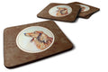Long Haired Red Dachshund Foam Coasters Set of 4 Cup Coasters for Indoor Outdoor, Tabletop Protection, Anti Slip, Mouse pad Material