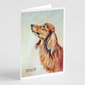 Long Haired Red Dachshund Greeting Cards Pack of 8 Blank Cards with Envelopes Whimsical A7 Size 5x7