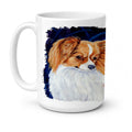 Papillon Ceramic Coffee Mug 15 oz Decorative Large C Handle Mug Cup for Tea, Cocoa Hot Chocolate