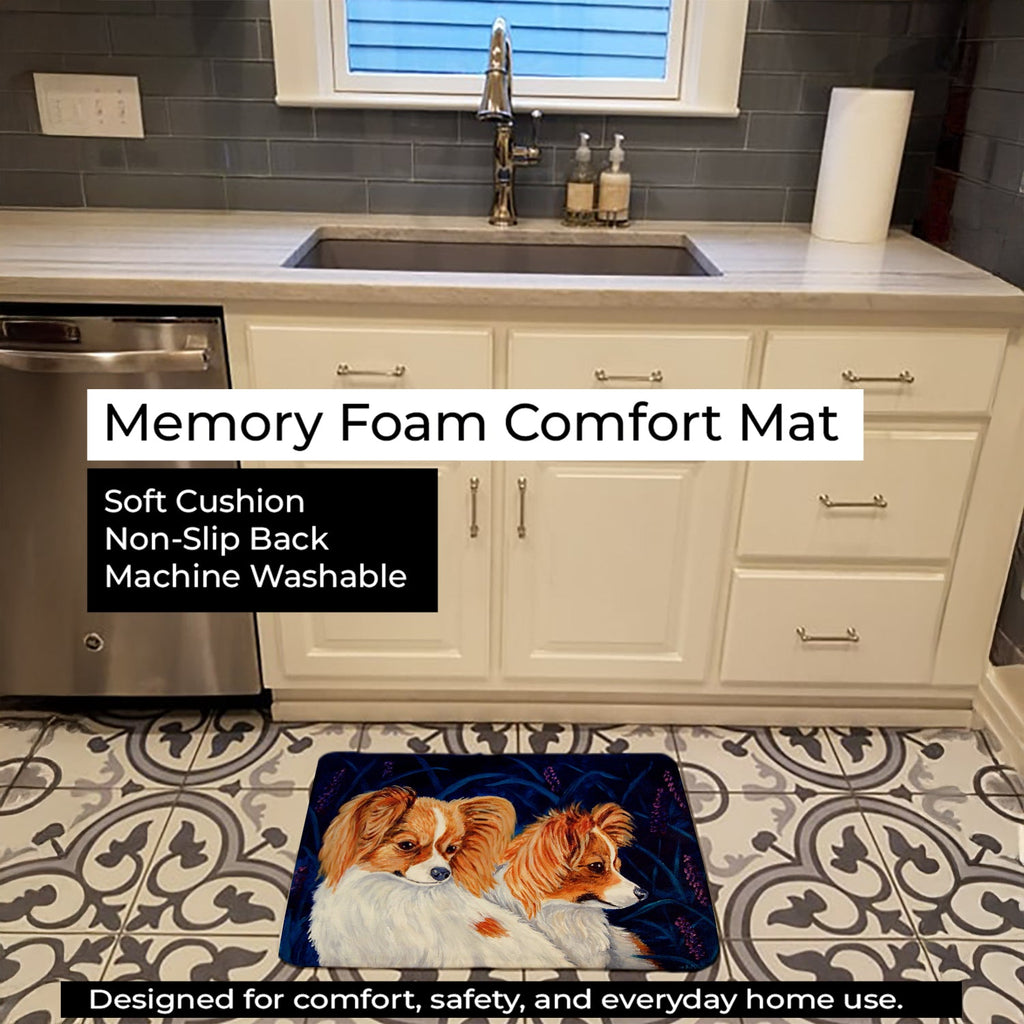 Papillon Memory Foam Kitchen Mat Machine Washable Anti-Fatigue Cushion Comfort Bath or Kitchen Rug