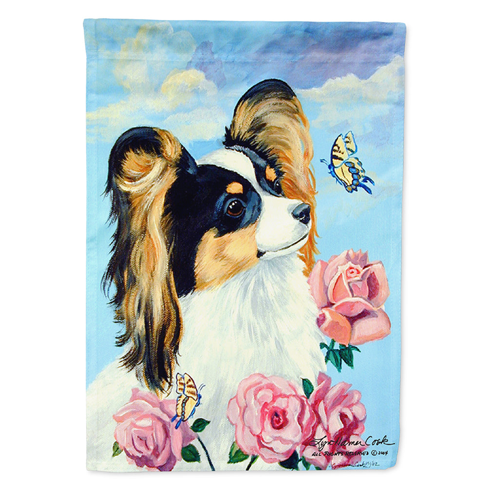 Papillon House Flag 28x40 Porch Sleeve Pole Decorative Outside Yard Banner Artwork Wall Hanging, Polyester