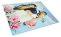 Papillon Cutting Board Tempered Glass Kitchen Cutting Surface, Heat Resistant Chopping, Non-Slip Feet, Food Prep & Serving