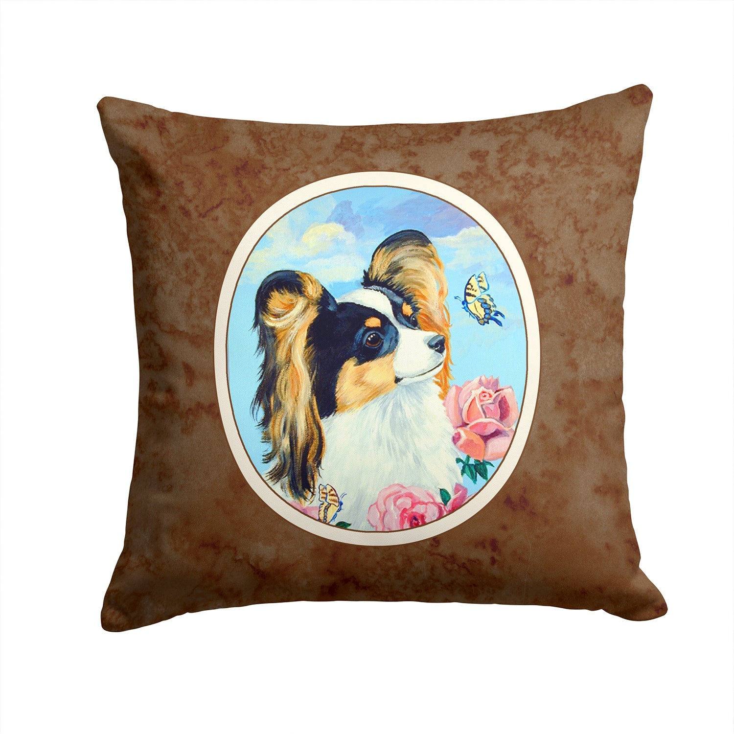 Papillon Decorative Throw Pillow 14x14 Indoor Outdoor Accent Cushion, Fabric Cover with Insert for Sofa, Bed, Porch & Living Room