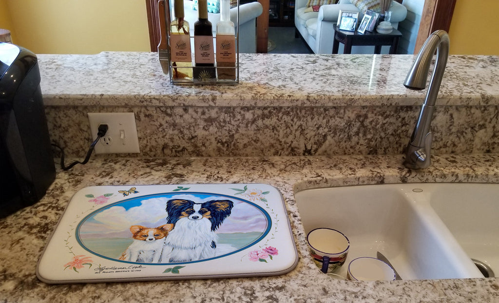 Papillon  Dish Drying Mat Absorbent Dish Drying Mat Pad for Kitchen Counter Dish Drainer Mat for Countertop, 14 x 21", Multicolor