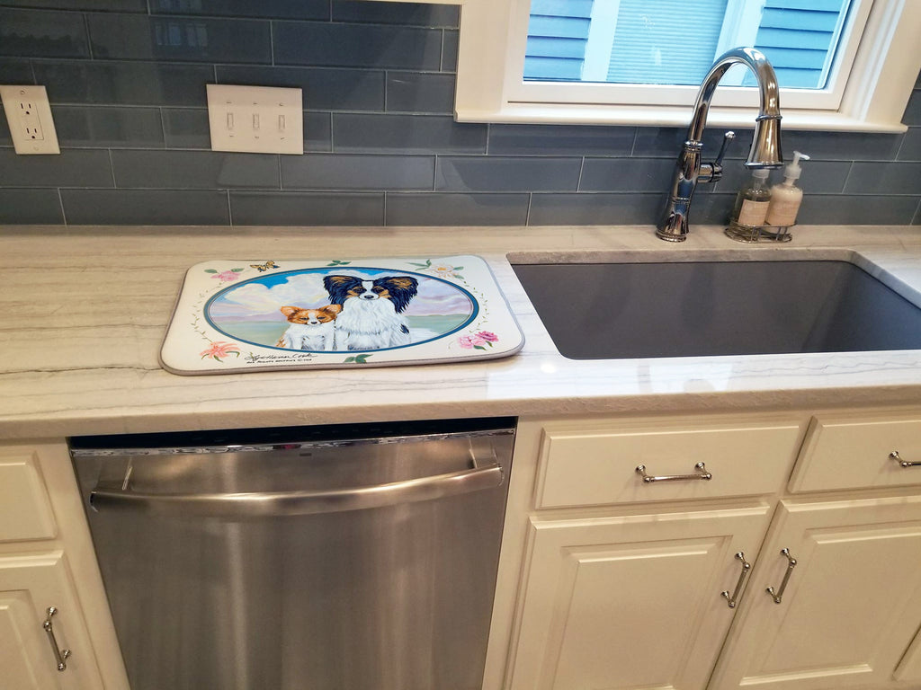 Papillon  Dish Drying Mat Absorbent Dish Drying Mat Pad for Kitchen Counter Dish Drainer Mat for Countertop, 14 x 21", Multicolor