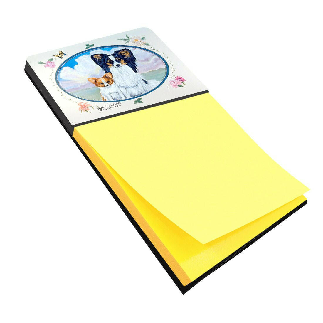 Papillon  Watercolor Sticky Note Holder Refillable Dispenser Desk Accessory 3x3 Pad Gift
