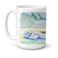 Papillon Ceramic Coffee Mug 15 oz Decorative Large C Handle Mug Cup for Tea, Cocoa Hot Chocolate