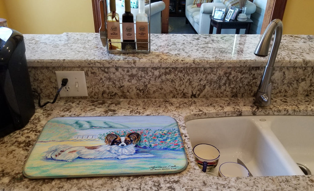 Papillon Dish Drying Mat Absorbent Dish Drying Mat Pad for Kitchen Counter Dish Drainer Mat for Countertop, 14 x 21", Multicolor