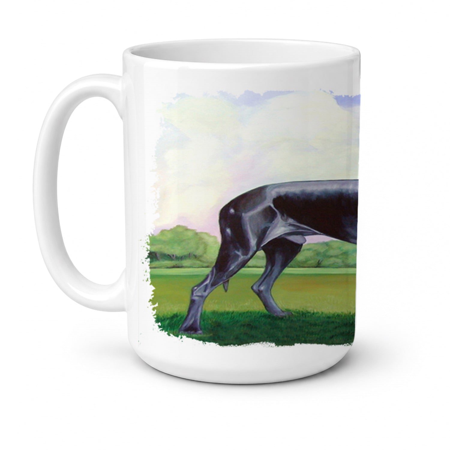 Great Dane Ceramic Coffee Mug 15 oz Decorative Large C Handle Mug Cup for Tea, Cocoa Hot Chocolate