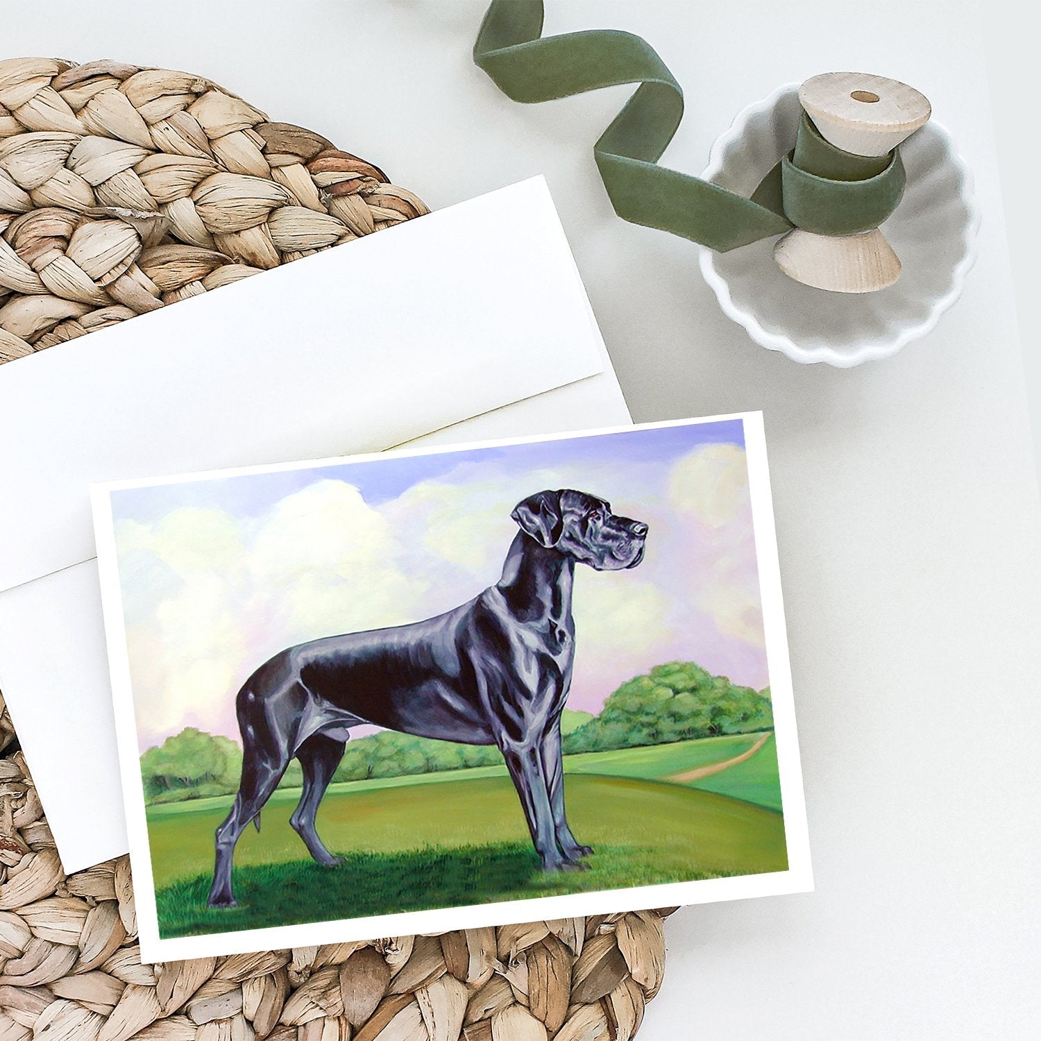 Great Dane Greeting Cards Pack of 8 Blank Cards with Envelopes Whimsical A7 Size 5x7