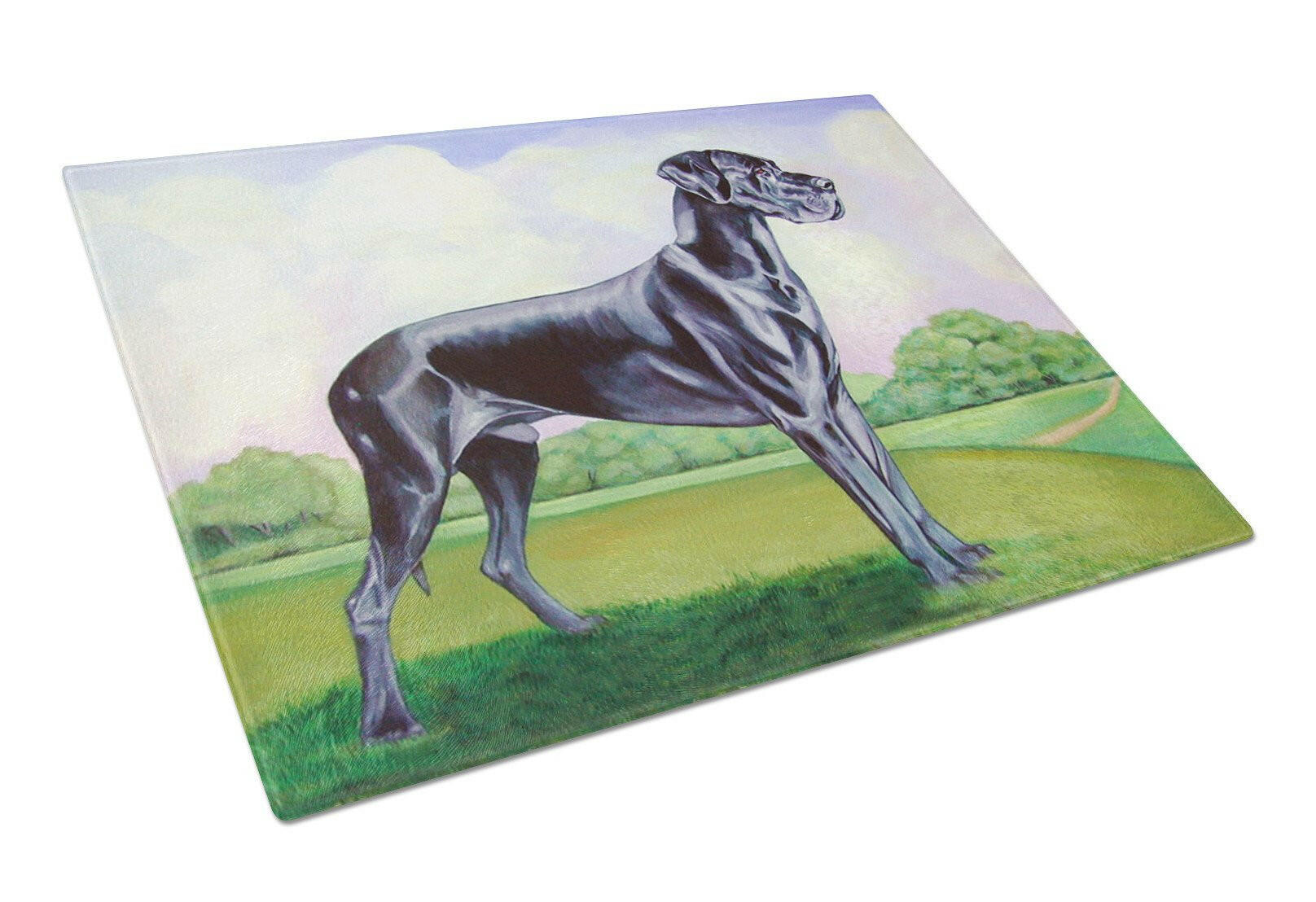 Great Dane Cutting Board Tempered Glass Kitchen Cutting Surface, Heat Resistant Chopping, Non-Slip Feet, Food Prep & Serving