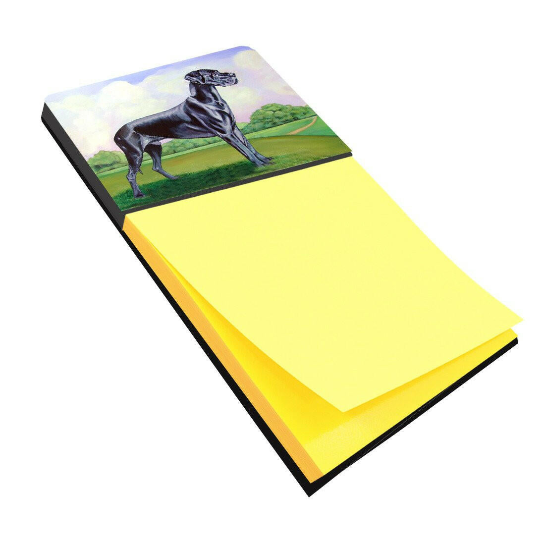 Great Dane Watercolor Sticky Note Holder Refillable Dispenser Desk Accessory 3x3 Pad Gift