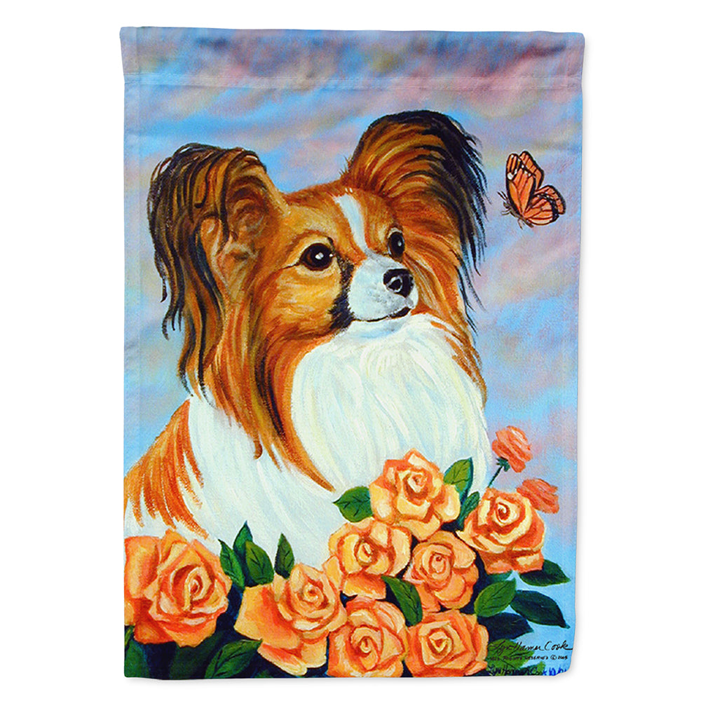 Papillon House Flag 28x40 Porch Sleeve Pole Decorative Outside Yard Banner Artwork Wall Hanging, Polyester
