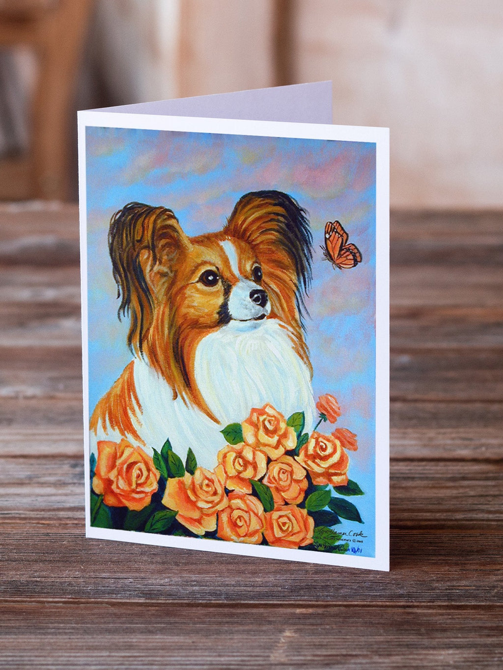 Papillon Greeting Cards Pack of 8 Blank Cards with Envelopes Whimsical A7 Size 5x7