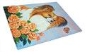 Papillon Cutting Board Tempered Glass Kitchen Cutting Surface, Heat Resistant Chopping, Non-Slip Feet, Food Prep & Serving