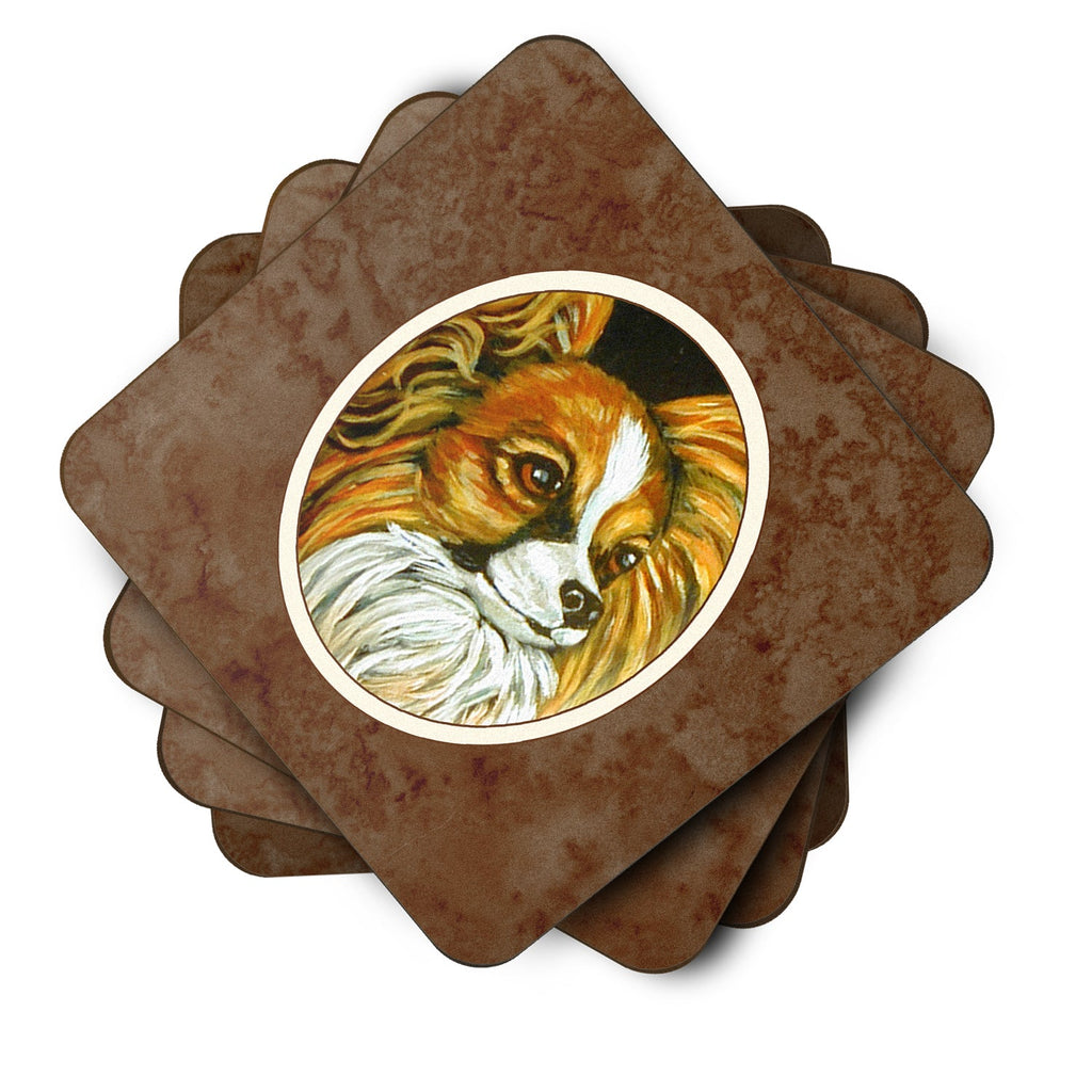 Papillon Foam Coasters Set of 4 Cup Coasters for Indoor Outdoor, Tabletop Protection, Anti Slip, Mouse pad Material