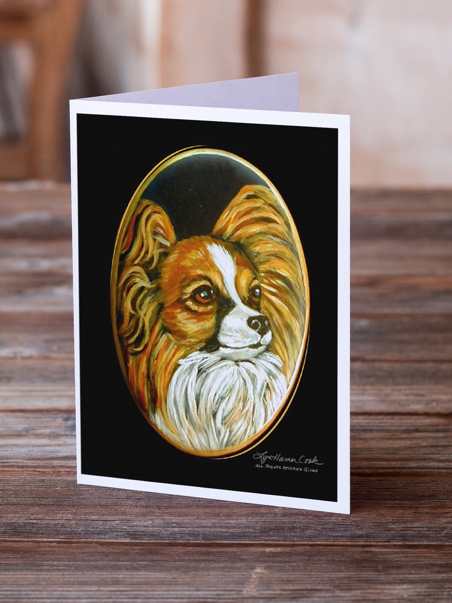 Papillon Greeting Cards Pack of 8 Blank Cards with Envelopes Whimsical A7 Size 5x7