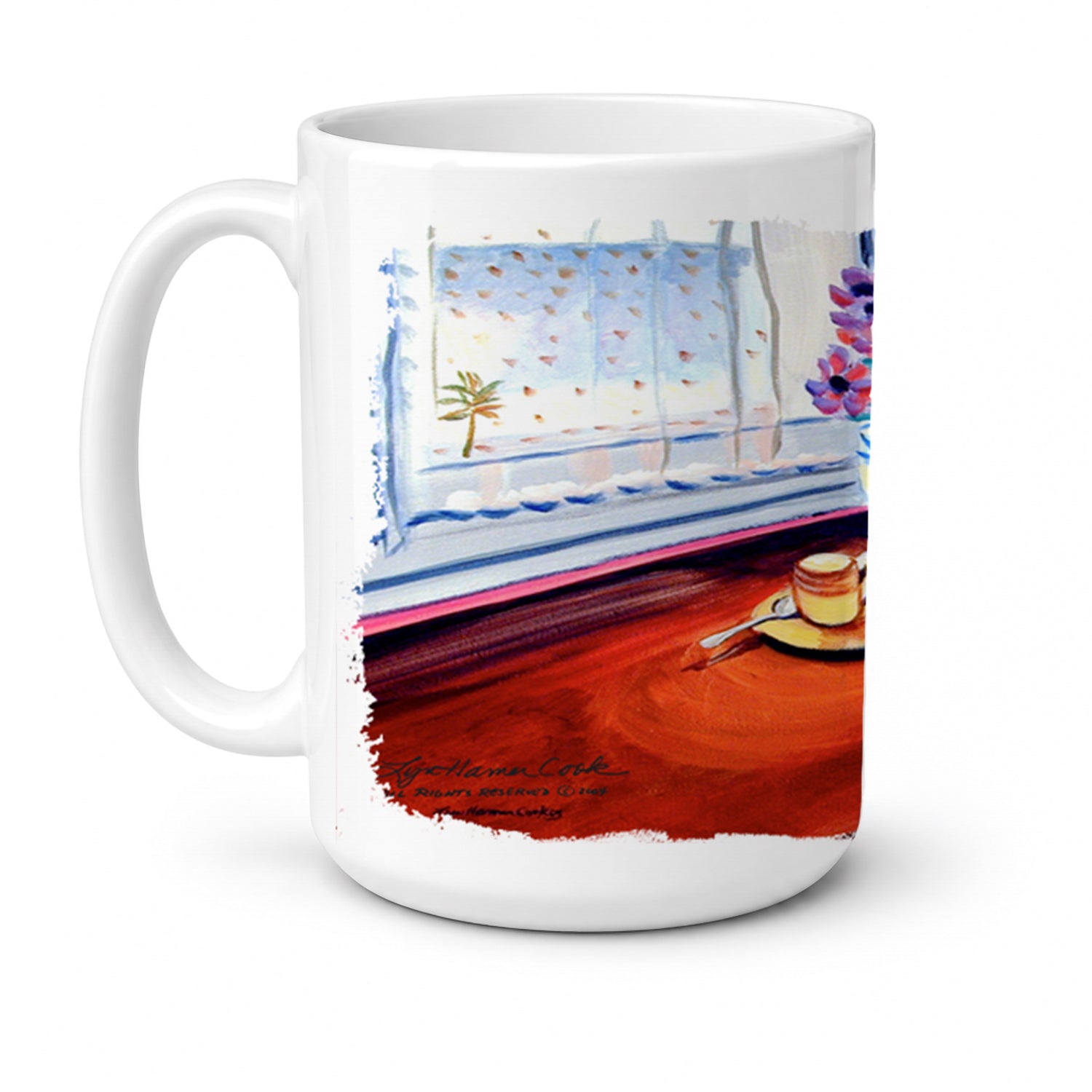 Bull Terrier Ceramic Coffee Mug 15 oz Decorative Large C Handle Mug Cup for Tea, Cocoa Hot Chocolate