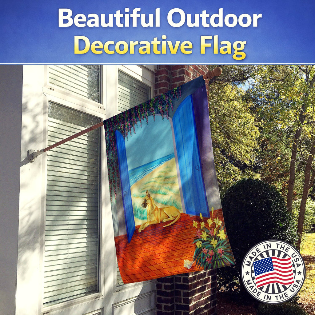 Great Dane House Flag 28x40 Porch Sleeve Pole Decorative Outside Yard Banner Artwork Wall Hanging, Polyester