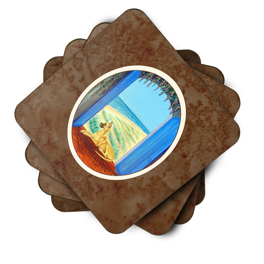 Great Dane Foam Coasters Set of 4 Cup Coasters for Indoor Outdoor, Tabletop Protection, Anti Slip, Mouse pad Material