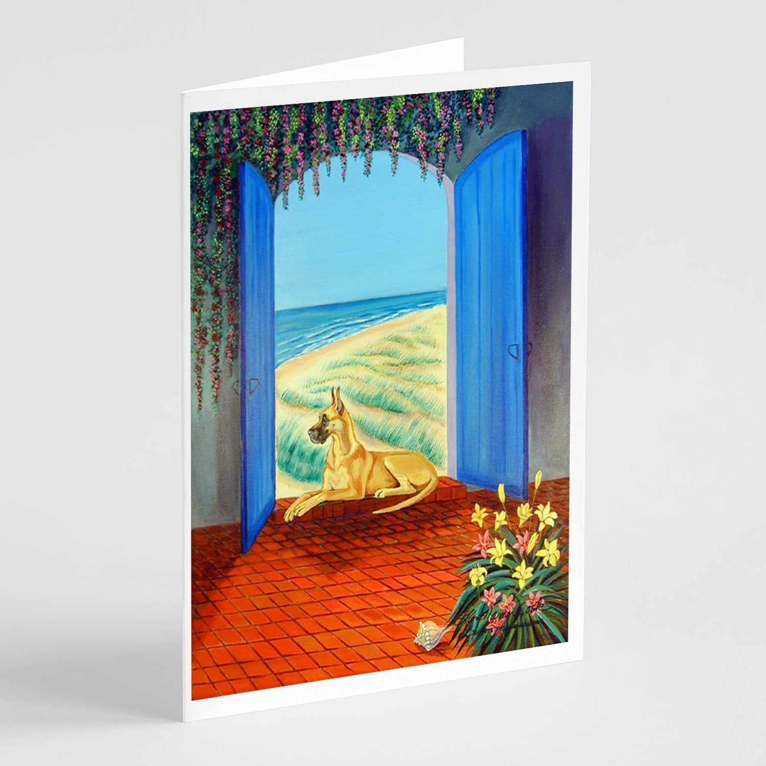 Great Dane Greeting Cards Pack of 8 Blank Cards with Envelopes Whimsical A7 Size 5x7