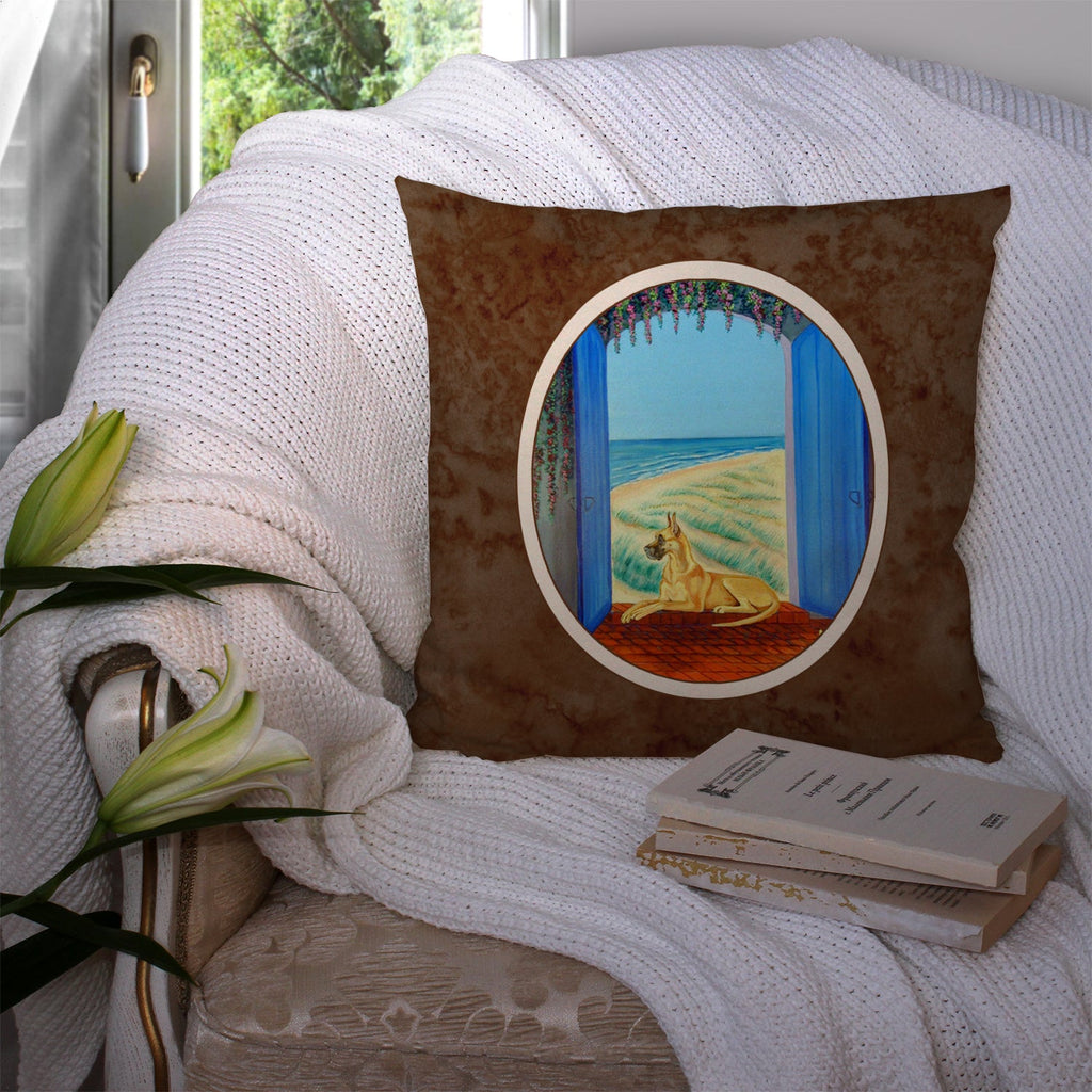 Great Dane Decorative Throw Pillow 14x14 Indoor Outdoor Accent Cushion, Fabric Cover with Insert for Sofa, Bed, Porch & Living Room
