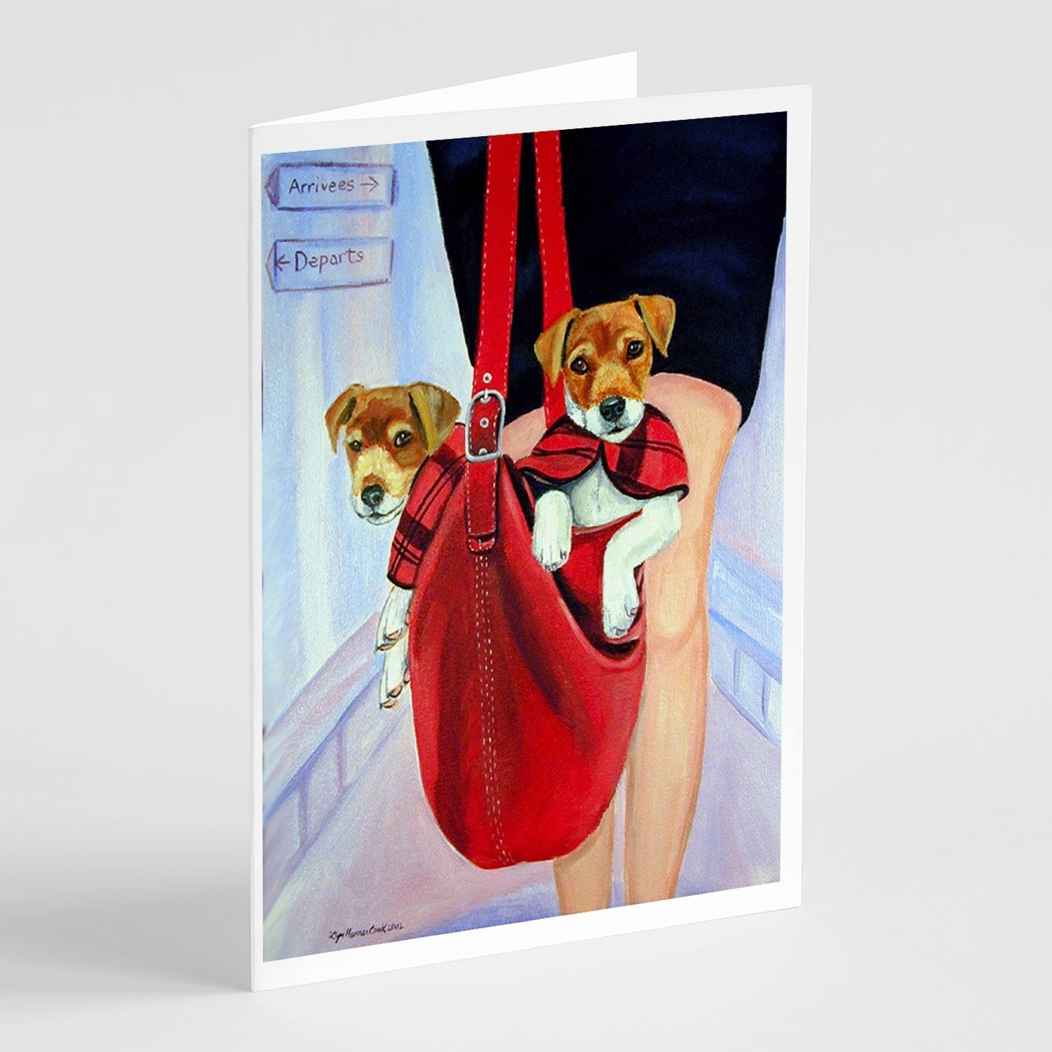 Jack Russell Terrier Greeting Cards Pack of 8 Blank Cards with Envelopes Whimsical A7 Size 5x7