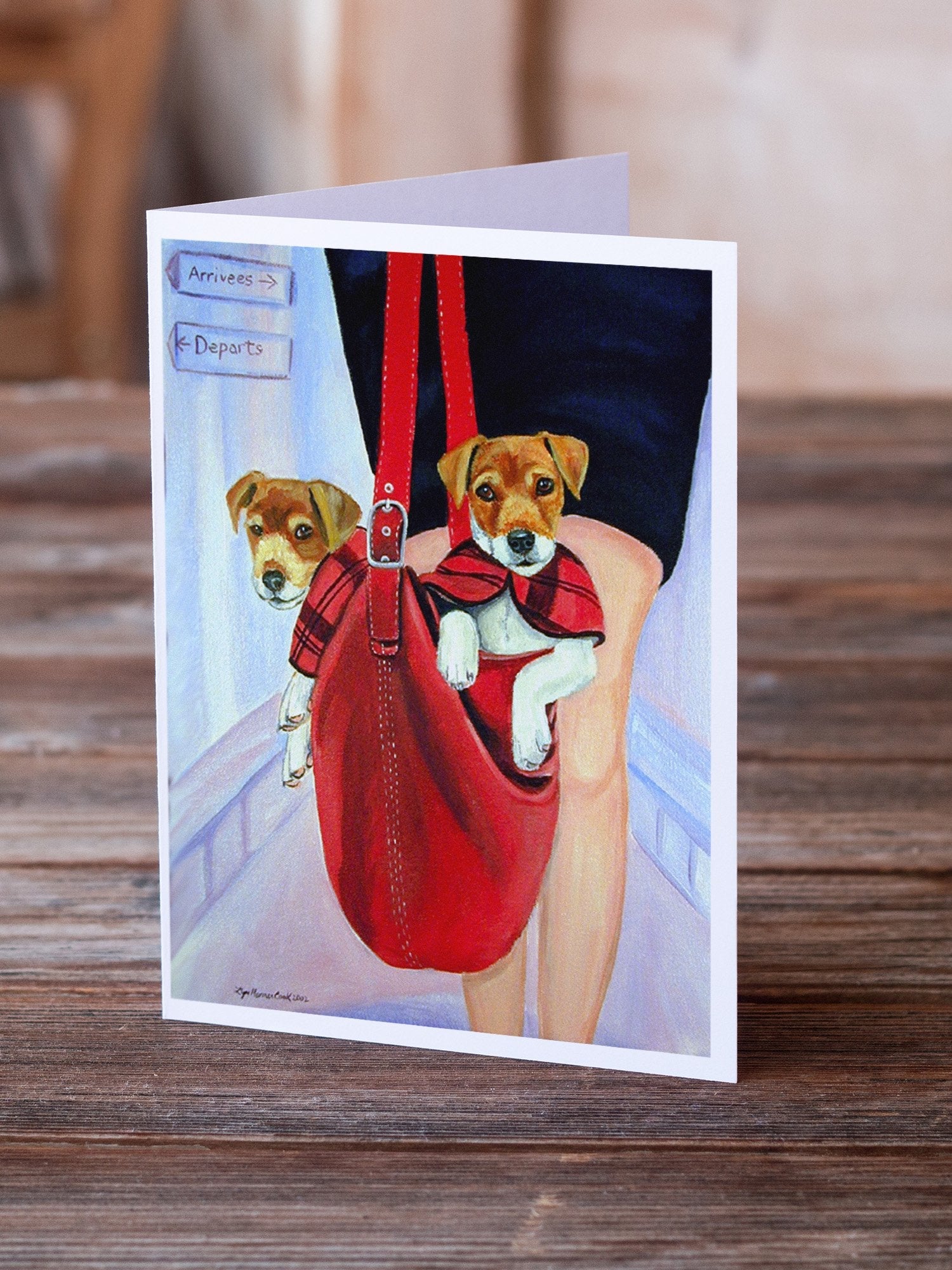 Jack Russell Terrier Greeting Cards Pack of 8 Blank Cards with Envelopes Whimsical A7 Size 5x7