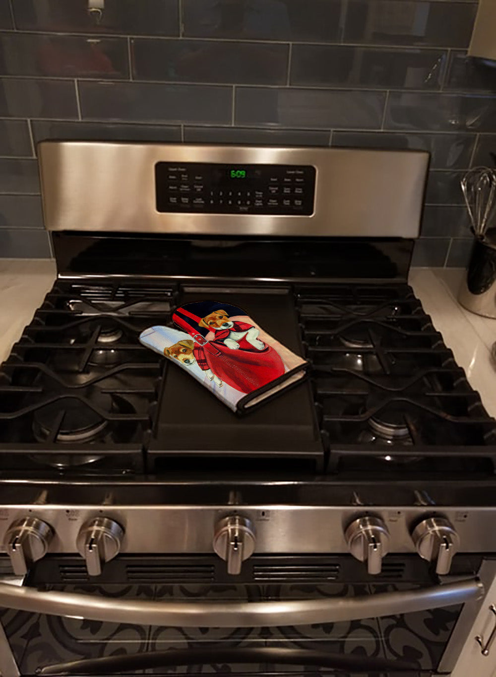 Jack Russell Terrier Oven Mitt Heat Resistant Thick Oven Mitt for Hot Pans and Oven, Kitchen Mitt Protect Hands, Cooking Baking Glove