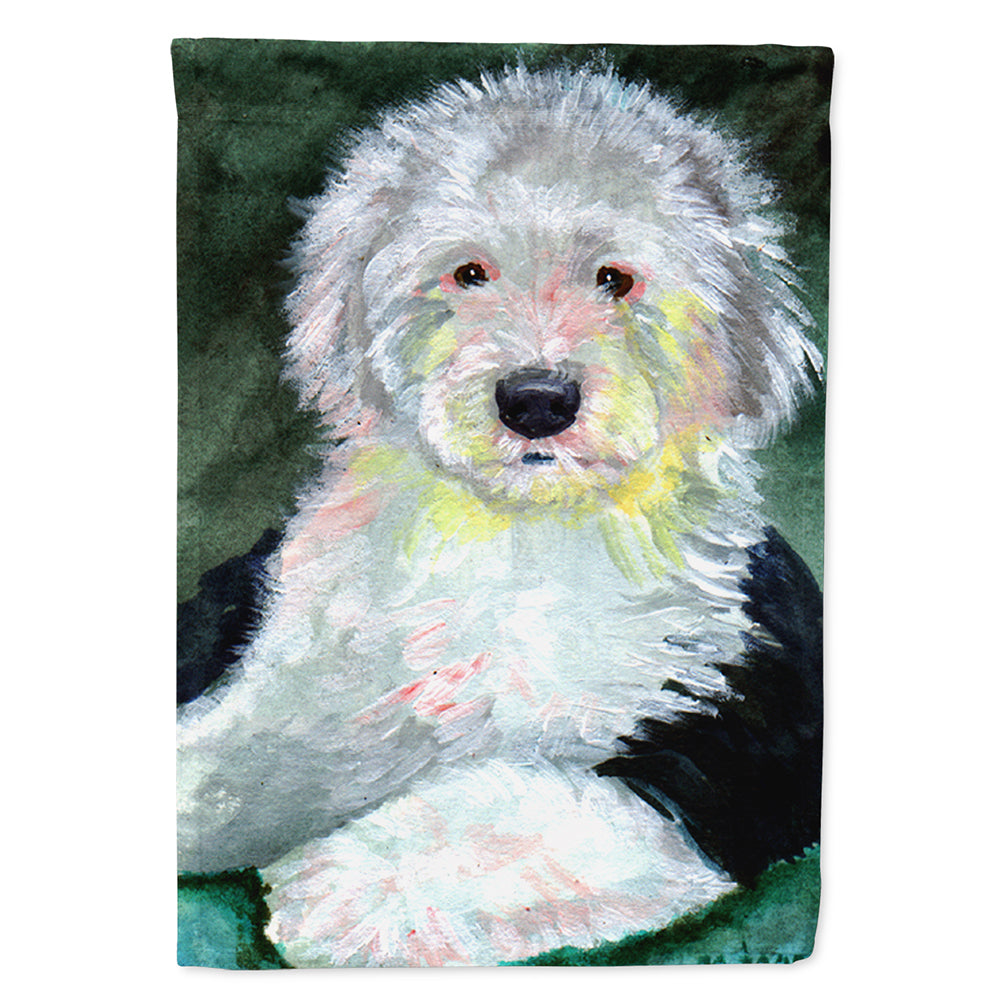 Old English Sheepdog House Flag 28x40 Porch Sleeve Pole Decorative Outside Yard Banner Artwork Wall Hanging, Polyester