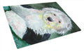 Old English Sheepdog Cutting Board Tempered Glass Kitchen Cutting Surface, Heat Resistant Chopping, Non-Slip Feet, Food Prep & Serving