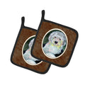 Old English Sheepdog Pot Holder Set of 2 Heat Resistant Quilted Hot Pads 7.5 x 7.5 Inch, Insulated Kitchen Trivets for Cooking & Baking