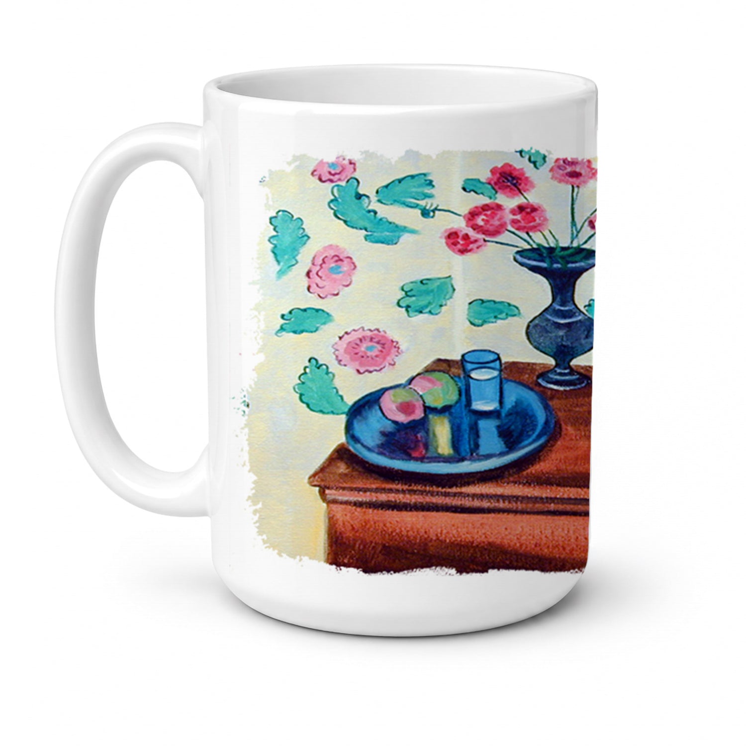 Pug Ceramic Coffee Mug 15 oz Decorative Large C Handle Mug Cup for Tea, Cocoa Hot Chocolate