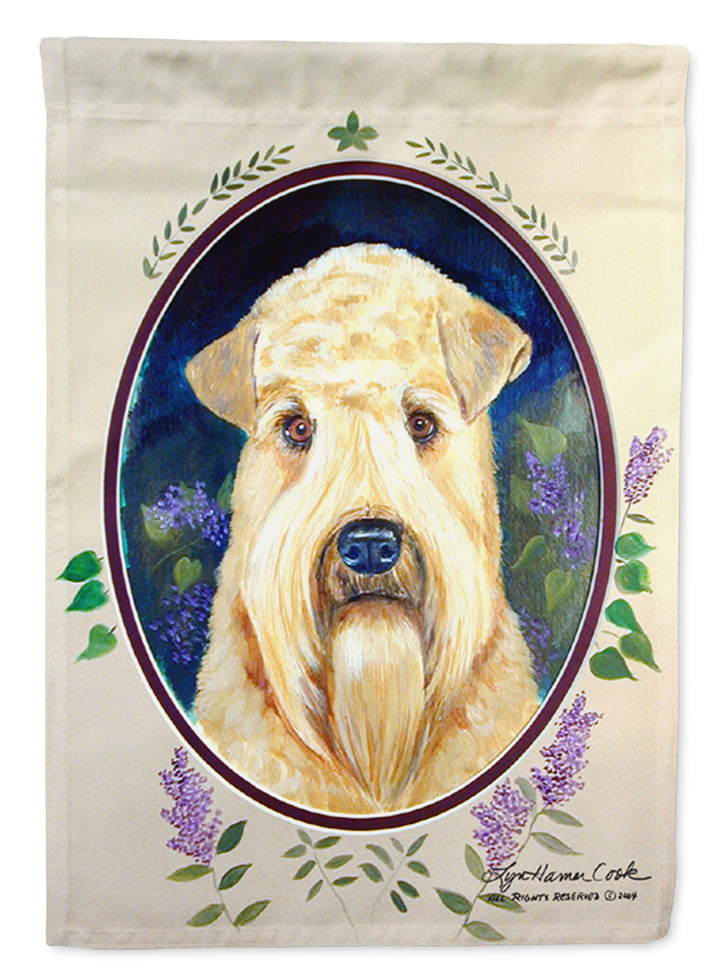 Wheaten Terrier Soft Coated House Flag 28x40 Porch Sleeve Pole Decorative Outside Yard Banner Artwork Wall Hanging, Polyester