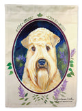 Wheaten Terrier Soft Coated House Flag 28x40 Porch Sleeve Pole Decorative Outside Yard Banner Artwork Wall Hanging, Polyester