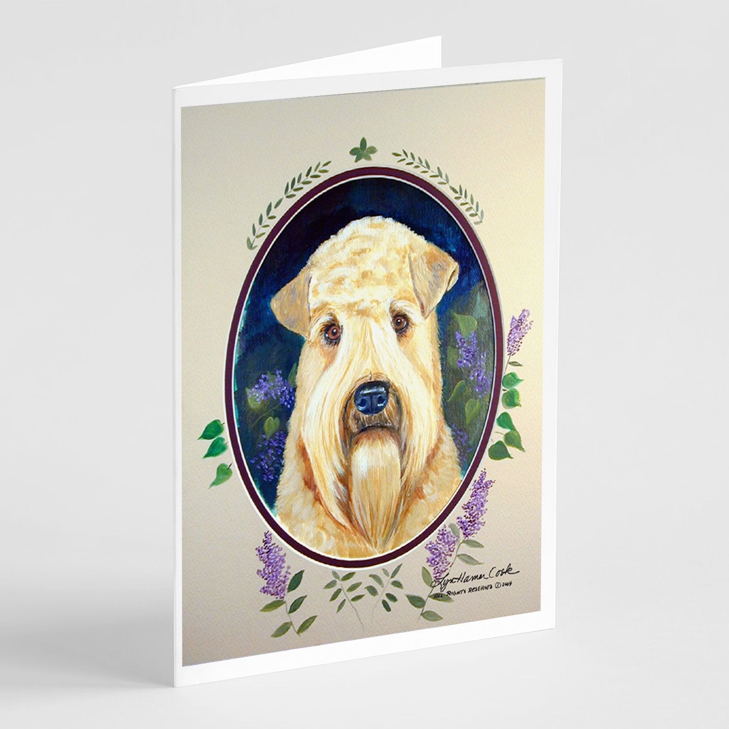 Wheaten Terrier Soft Coated Greeting Cards Pack of 8 Blank Cards with Envelopes Whimsical A7 Size 5x7