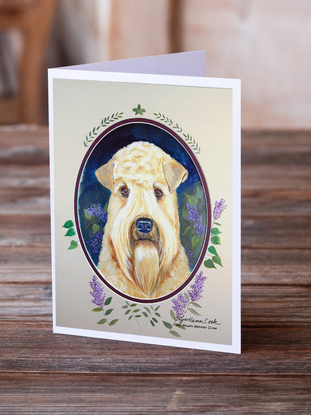 Wheaten Terrier Soft Coated Greeting Cards Pack of 8 Blank Cards with Envelopes Whimsical A7 Size 5x7