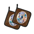 Schnauzer Pot Holder Set of 2 Heat Resistant Quilted Hot Pads 7.5 x 7.5 Inch, Insulated Kitchen Trivets for Cooking & Baking