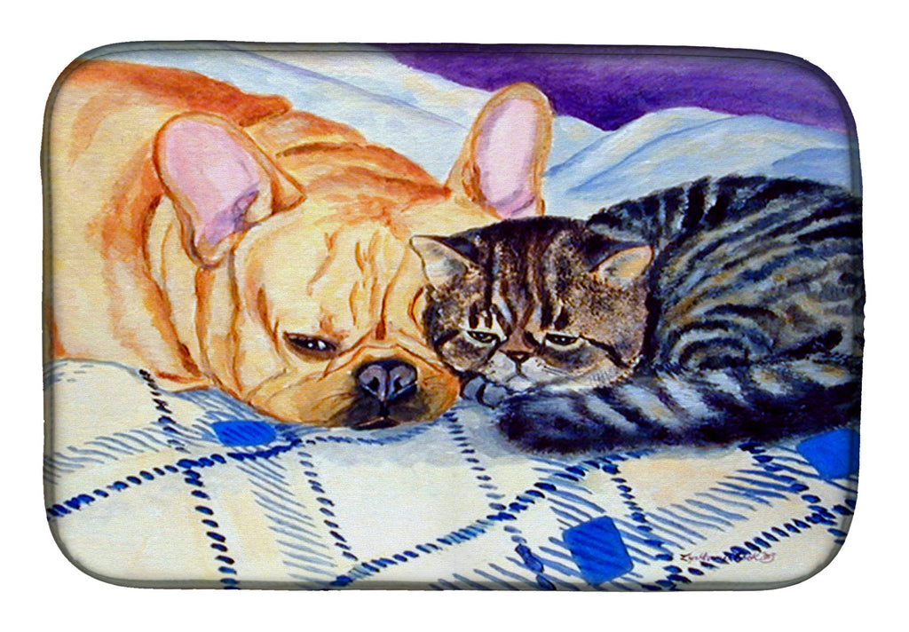 Cat Dish Drying Mat Absorbent Dish Drying Mat Pad for Kitchen Counter Dish Drainer Mat for Countertop, 14 x 21", Multicolor