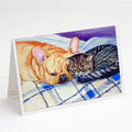 Cat Greeting Cards Pack of 8 Blank Cards with Envelopes Whimsical A7 Size 5x7