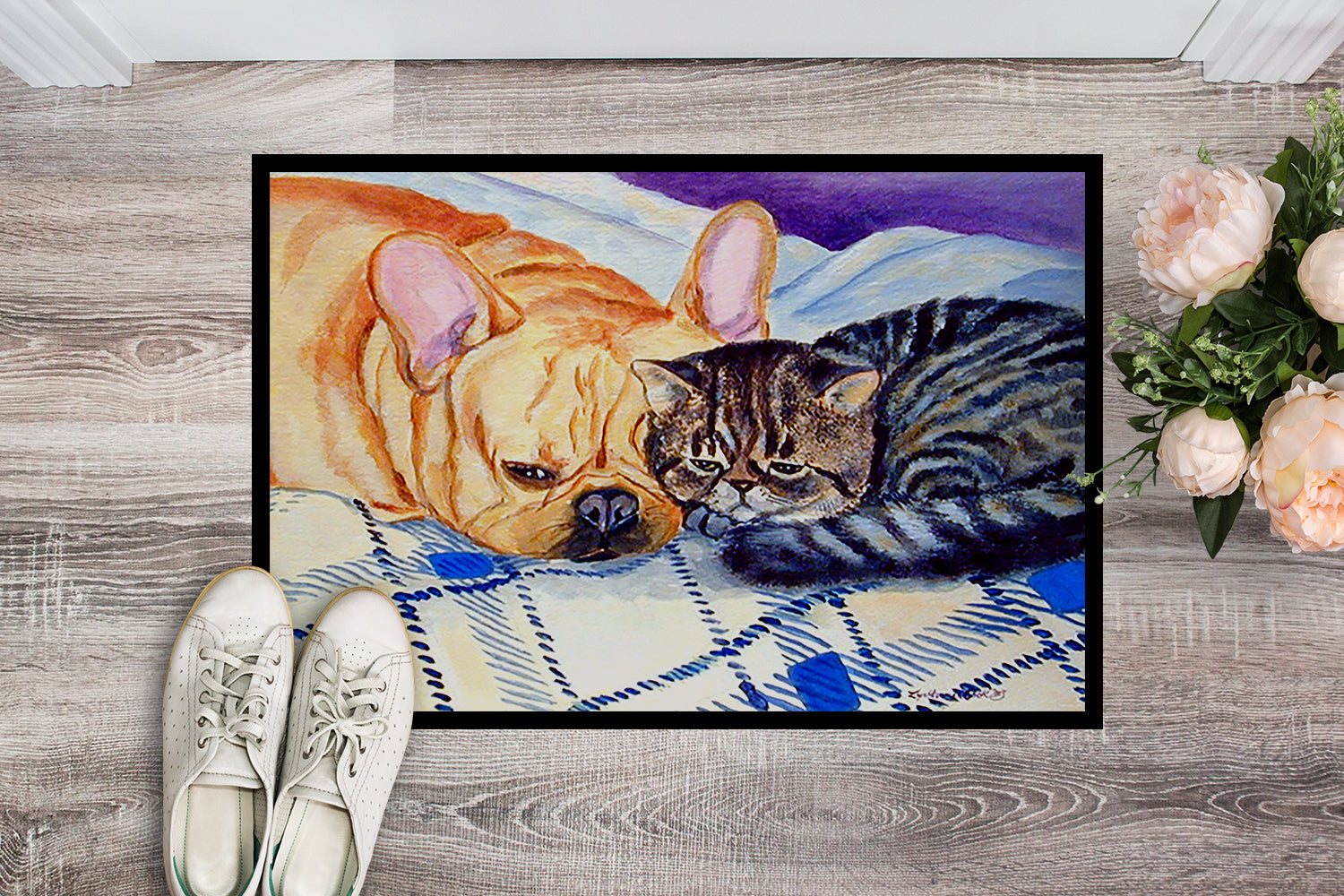 Cat Doormat Indoor Outdoor 24H X 36W Front Door Mat Rugs for Entryway, Non Slip Washable Low Pile,