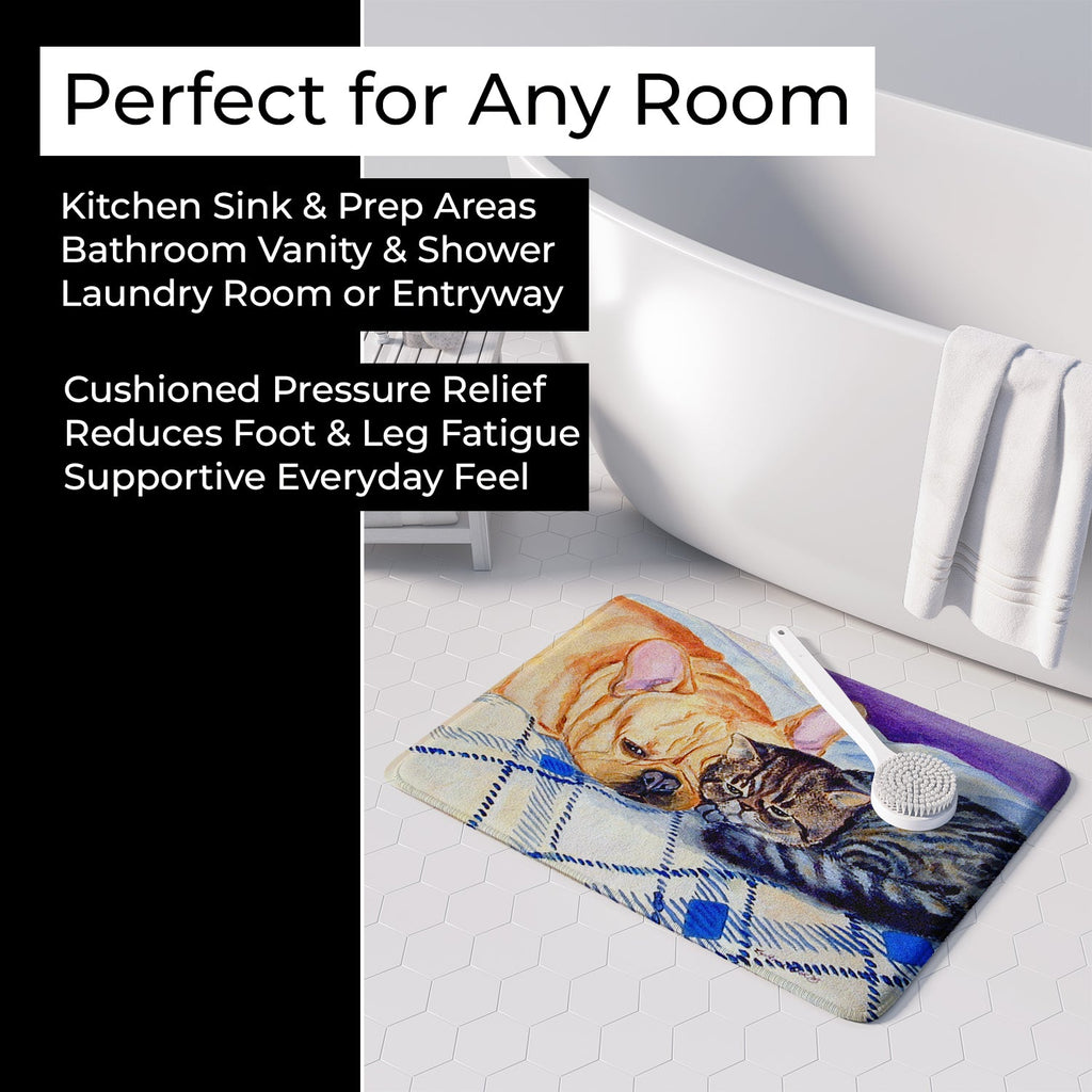 Cat Memory Foam Kitchen Mat Machine Washable Anti-Fatigue Cushion Comfort Bath or Kitchen Rug