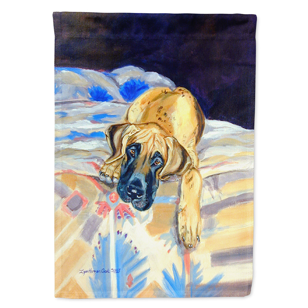 Fawn Great Dane House Flag 28x40 Porch Sleeve Pole Decorative Outside Yard Banner Artwork Wall Hanging, Polyester
