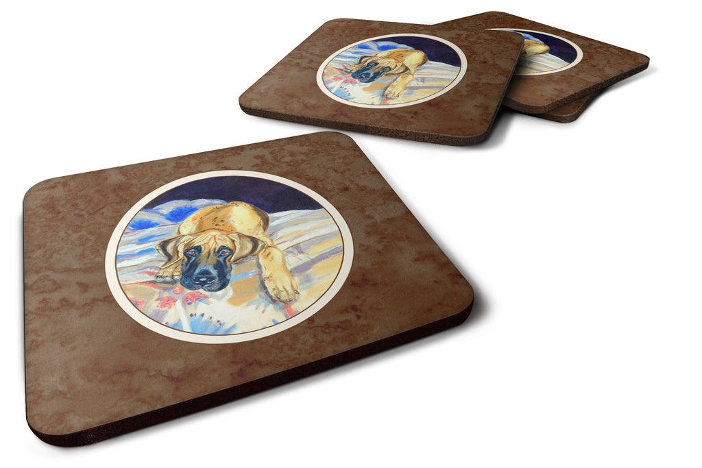 Fawn Great Dane Foam Coasters Set of 4 Cup Coasters for Indoor Outdoor, Tabletop Protection, Anti Slip, Mouse pad Material